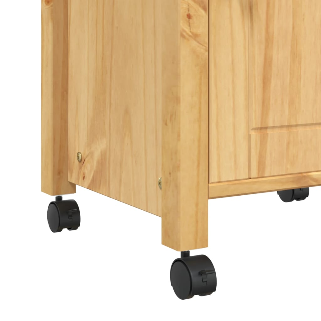 vidaXL Kitchen Trolley MONZA 18.9"x15.7"x35.4" Solid Wood Pine