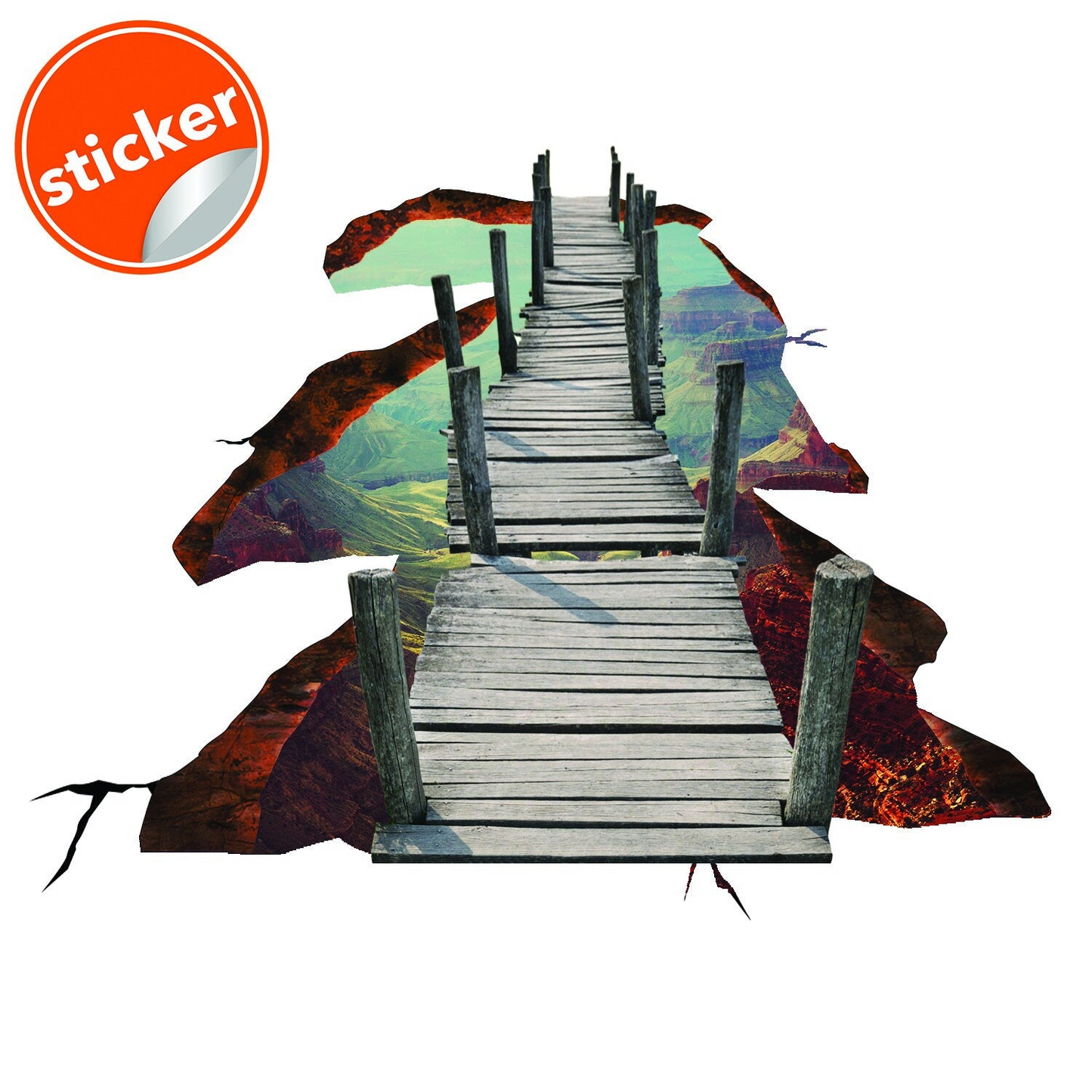 3d Space Bridge Floor Vinyl Decal - Bathroom Living Room Flooring Galaxy Decals Stick Peel Decor Stickers Decoration Kids Classroom Sticker
