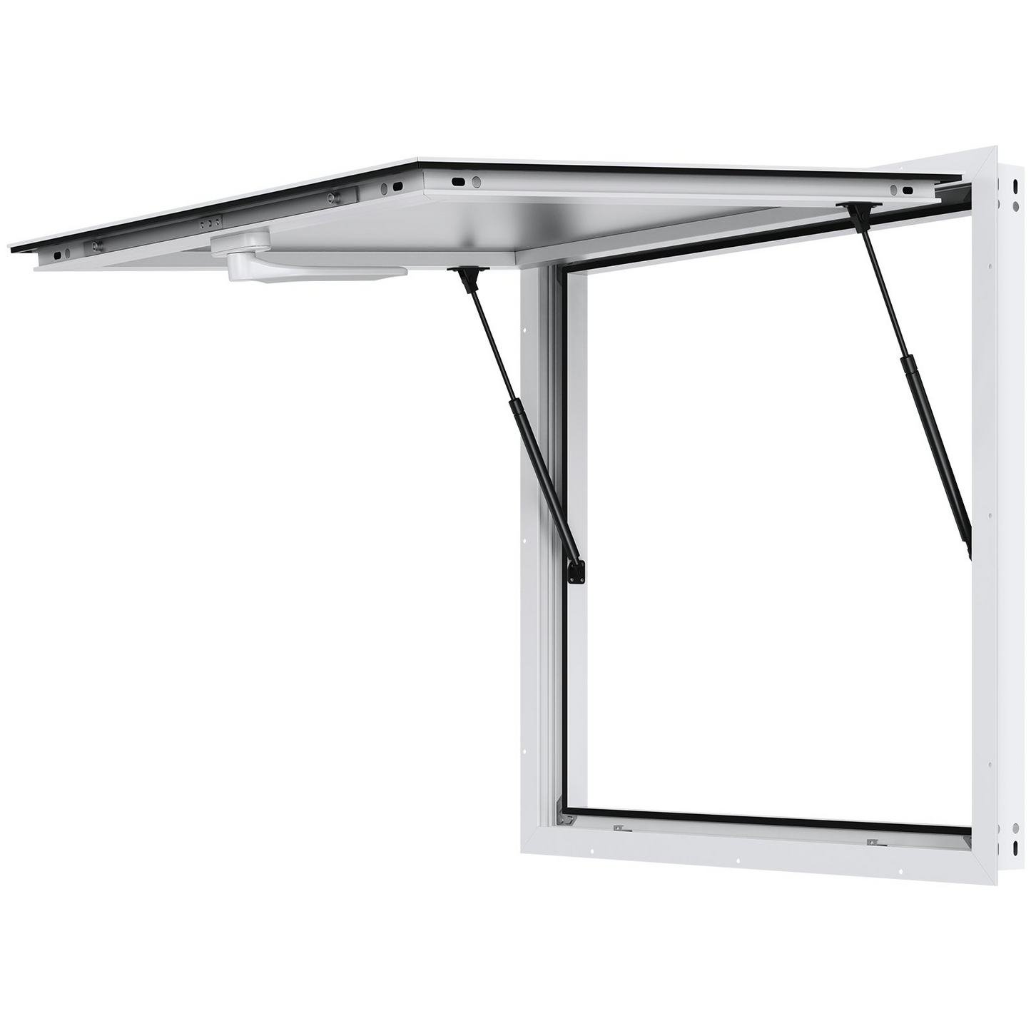 VEVOR Concession Window 36"x36", Aluminum Alloy Food Truck Service Window with Awning Door & Drag Hook, Up to 85 Degrees Stand Serving Window for Food Trucks Concession Trailers, Glass Not Included