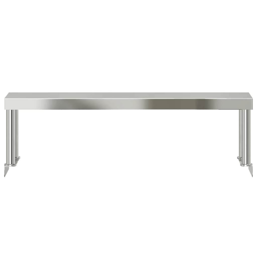 vidaXL Work Table Overshelf 43.3"x11.8"x13.8" Stainless Steel