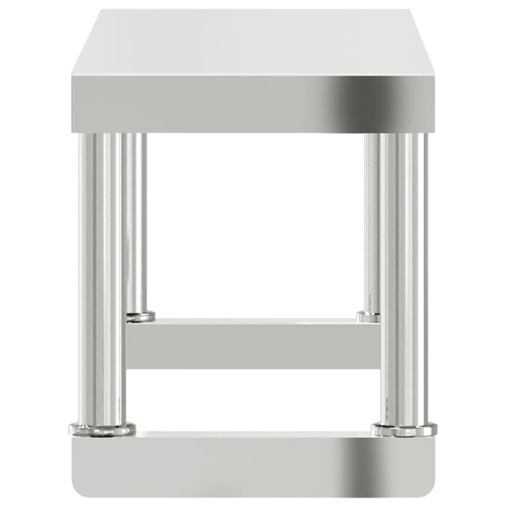 vidaXL Work Table Overshelf 43.3"x11.8"x13.8" Stainless Steel