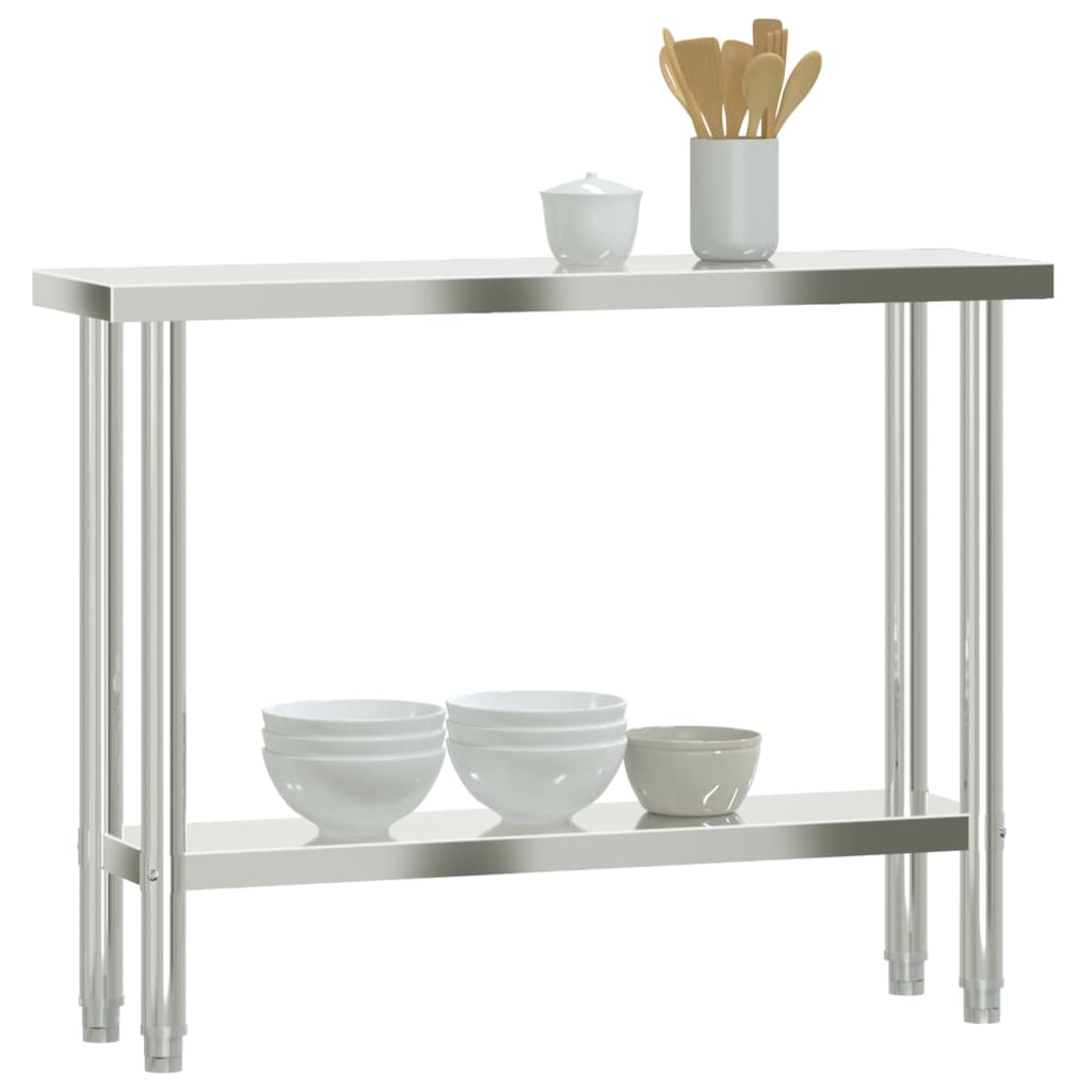 vidaXL Kitchen Work Table 43.3"x11.8"x33.5" Stainless Steel