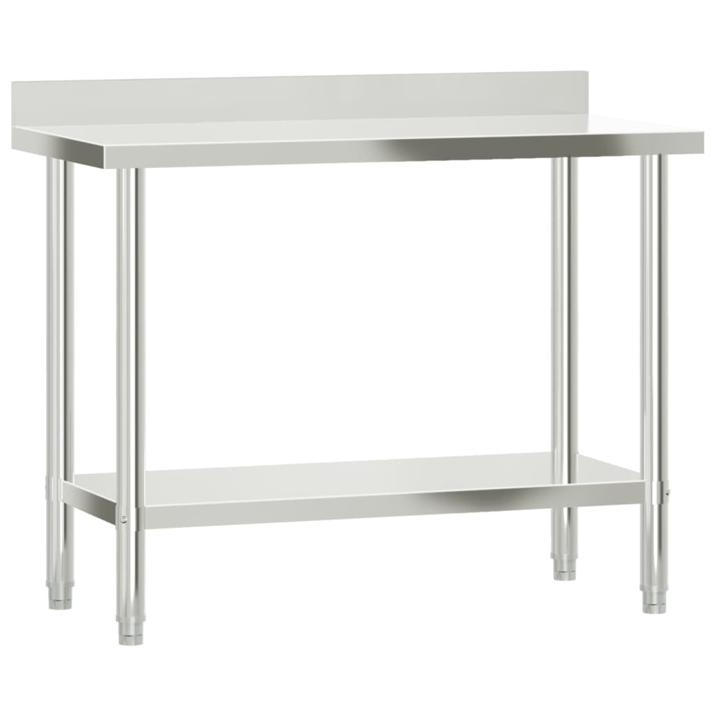 vidaXL Kitchen Work Table with Overshelf 43.3"x21.7"x59.1" Stainless Steel