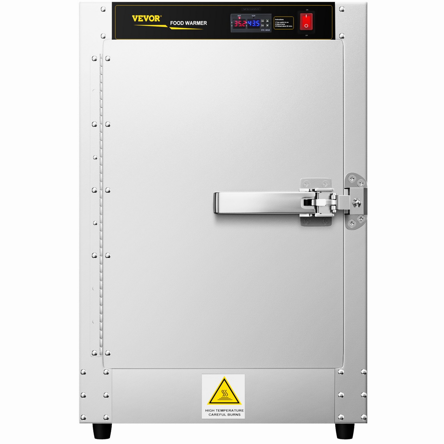 VEVOR Hot Box Food Warmer, 16"x22"x24" Concession Warmer with Water Tray, Four Disposable Catering Pans, Countertop Pizza, Patty, Pastry, Empanada, Concession Hot Food Hold Tested to UL Standards