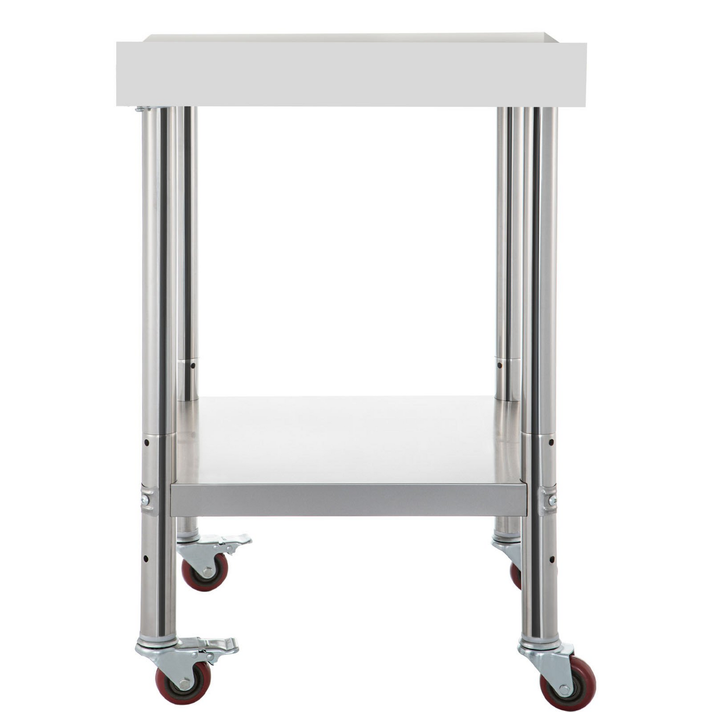 VEVOR Stainless Steel Prep Table, 24 x 15 x 35 Inch, 440lbs Load Capacity Heavy Duty Metal Worktable with Backsplash Adjustable Undershelf & 4 Casters, Commercial Workstation for Kitchen Restaurant