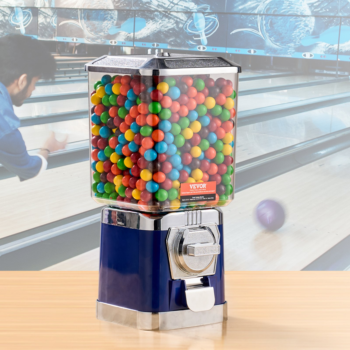 VEVOR 17"H Gumball Machine Vending Coin Bank Vintage Candy Dispenser PC Bule