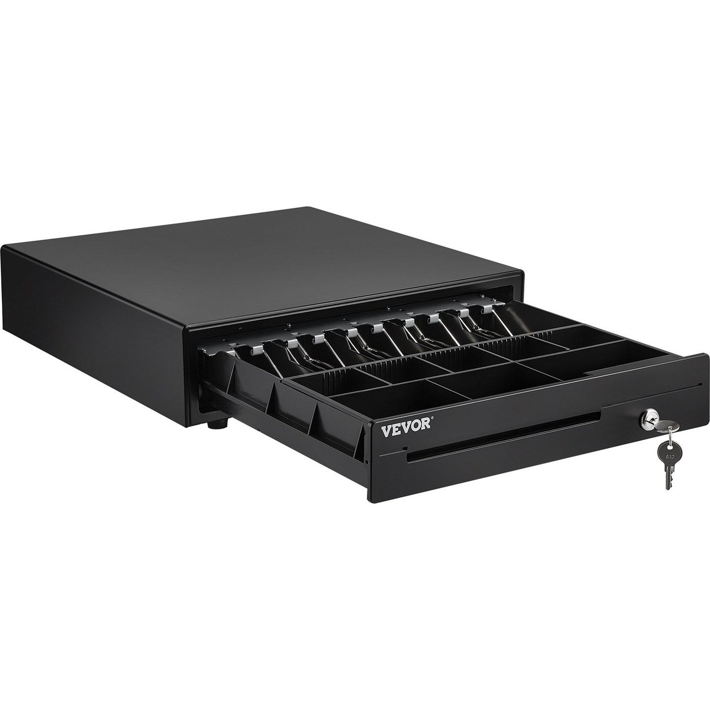 VEVOR Cash Register Drawer, 16" 12 V, for POS System with 5 Bill 8 Coin Cash Tray, Removable Coin Compartment & 2 Keys Included, RJ11/RJ12 Cable for Supermarket, Bar, Coffee Shop, Restaurant