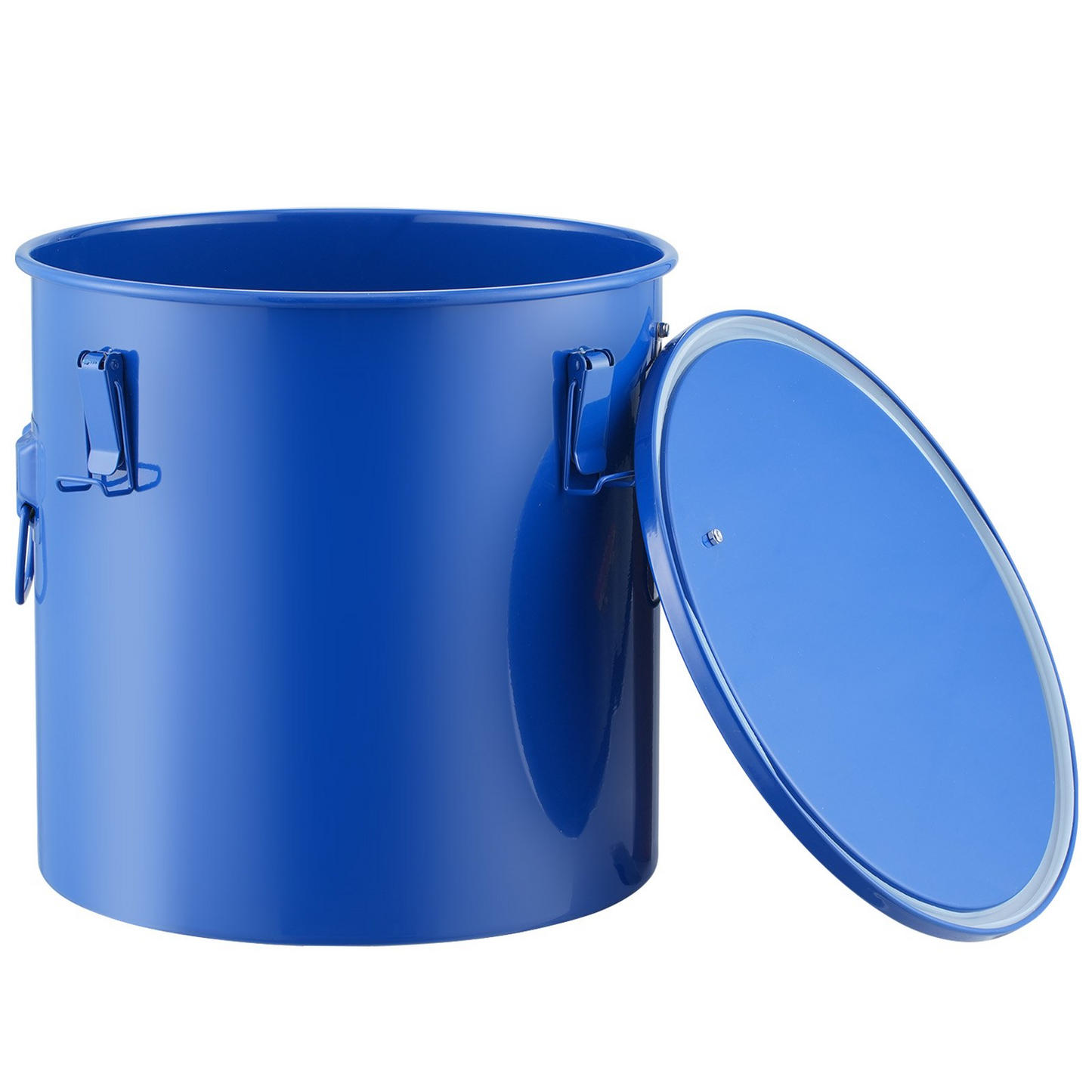VEVOR Fryer Grease Bucket, 10 Gal Oil Disposal Caddy Carbon Steel Fryer Oil Bucket with Rust-Proof Coating, Oil Transport Container with Lid, Lock Clips, Filter Bag for Hot Cooking Oil Filtering, Blue