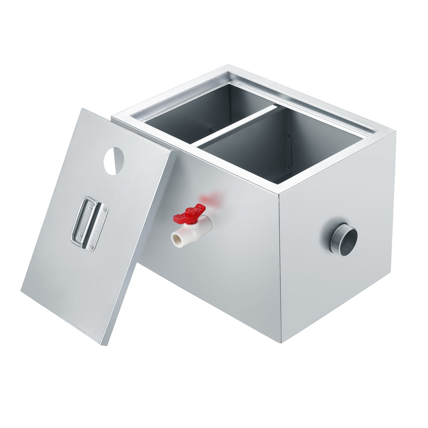 VEVOR Commercial Grease Trap, 8 LBS Grease Interceptor, Top Inlet Interceptor, Under Sink Stainless Steel Grease Trap, 2.8 GPM Waste Water Oil-water Separator, for Restaurant Canteen Home Kitchen