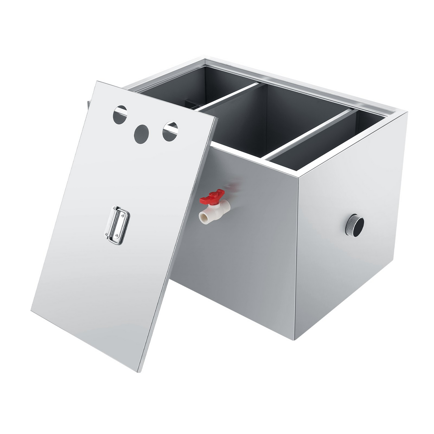 VEVOR Commercial Grease Trap, 40 LBS Grease Interceptor, Top Inlet Interceptor, Under Sink Stainless Steel Grease Trap, 10 GPM Waste Water Oil-water Separator, for Restaurant Canteen Home Kitchen