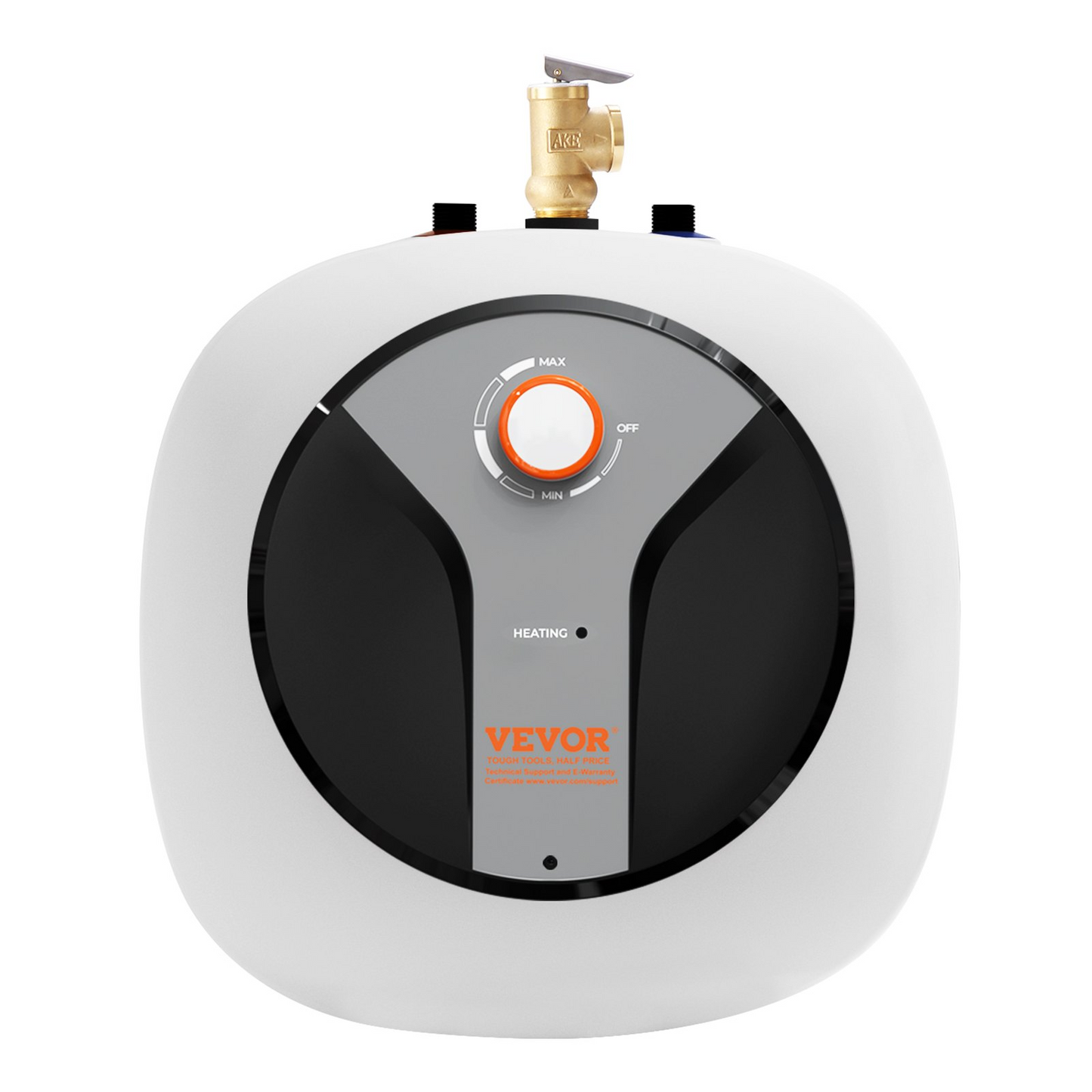 VEVOR Electric Mini-Tank Water Heater 2.5-Gallon Tank, 1440W Hot Water Boiler Storage, Safety Temperature Pressure Valve Easy Install, for Kichen Bathroom Restaurant, Shelf Wall Floor Mounted