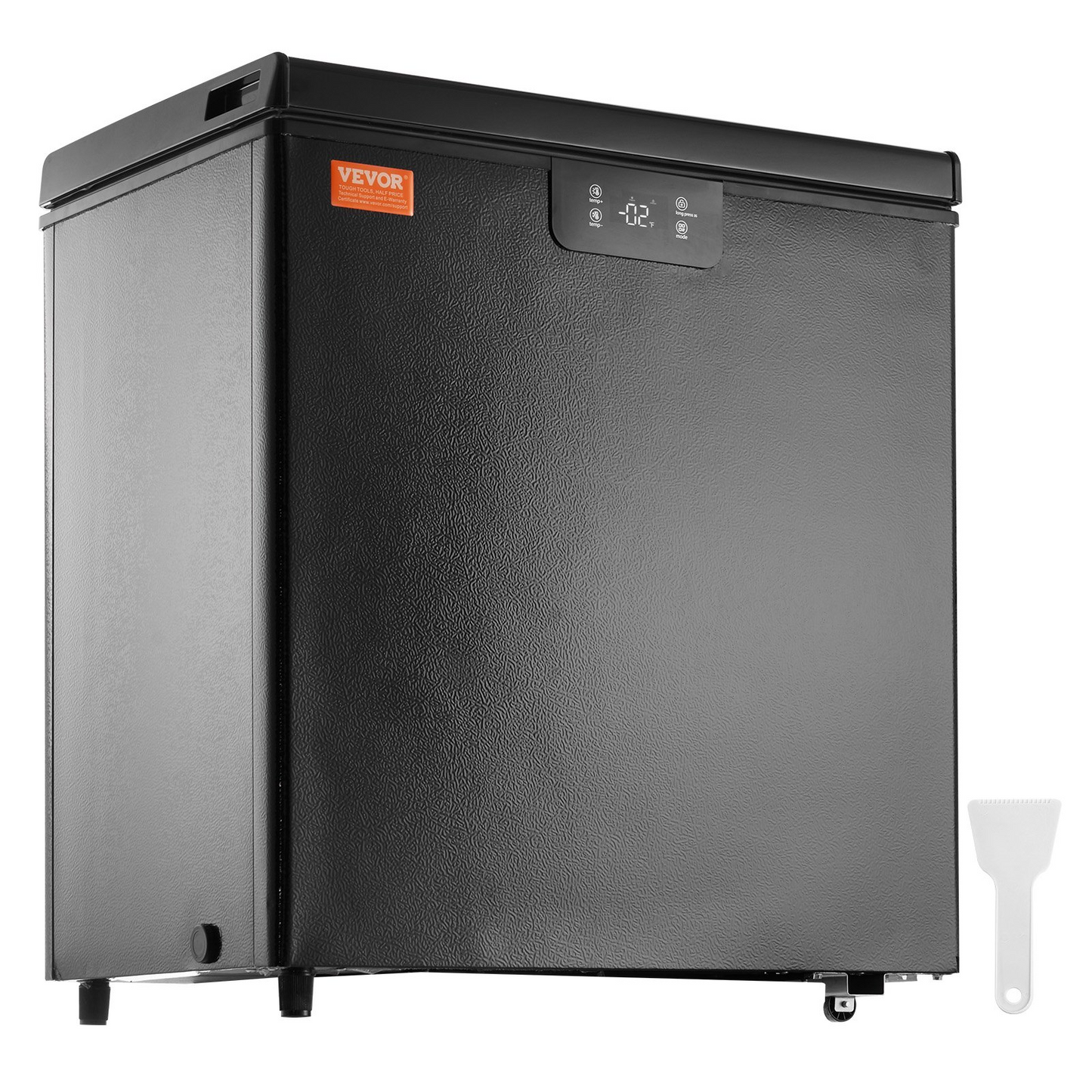 VEVOR Chest Freezer, 3.88 Cu.ft / 110 L Compact Deep Freezer, Free Standing Top Open Door Compact Freezers with 2 Removable Baskets & Adjustable Thermostat, Energy Saving & Low Noise, Black