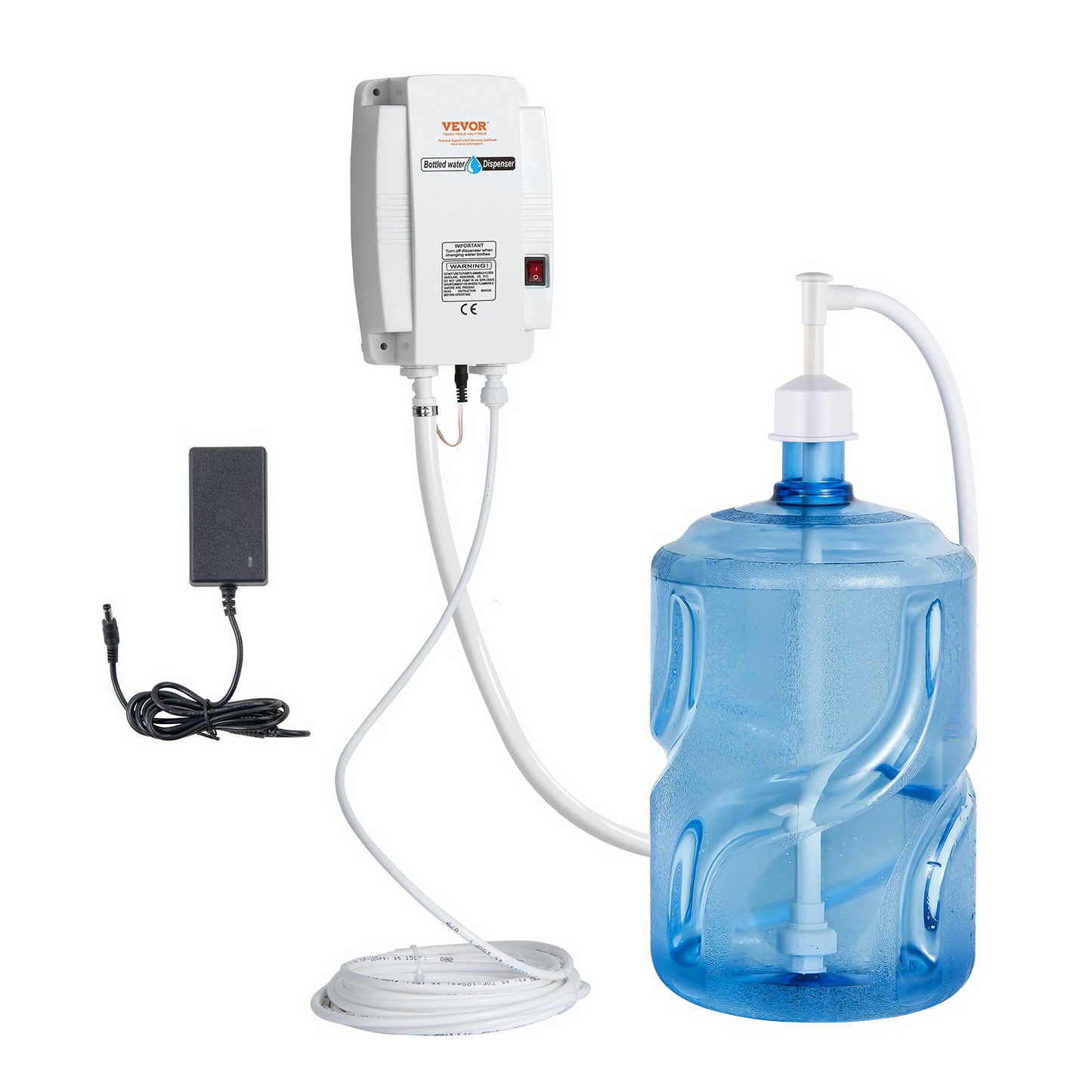VEVOR Bottled Water Dispenser Pump System , 110V 20ft US Plug High Flow Bottled Water Pump with Single Inlet , Water Dispenser Pump Compatible Use with Coffee/Tea Machines, Ice Makers