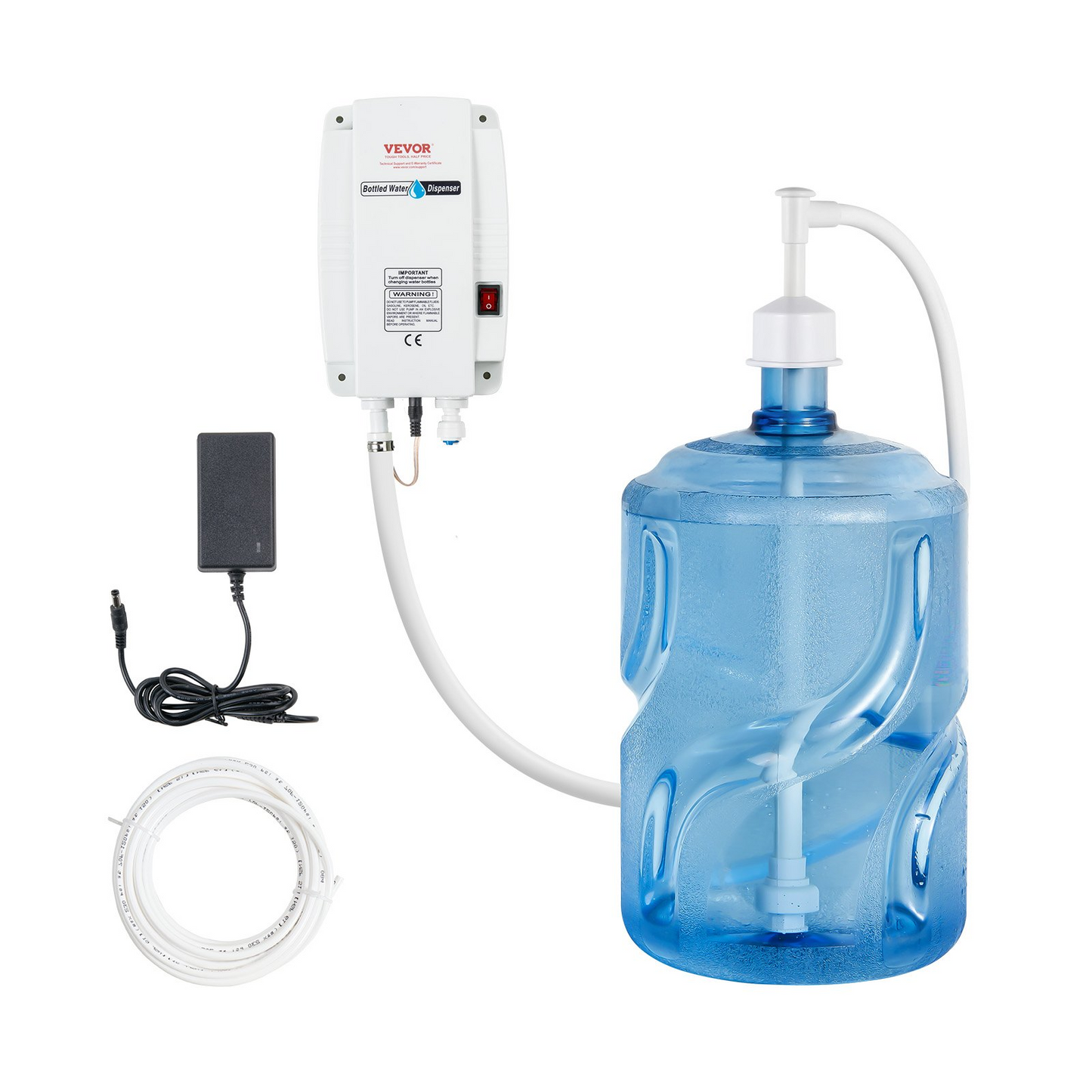 VEVOR Bottled Water Dispenser Pump System , 110V 20ft US Plug High Flow Bottled Water Pump with Single Inlet , Water Dispenser Pump Compatible Use with Coffee/Tea Machines, Ice Makers