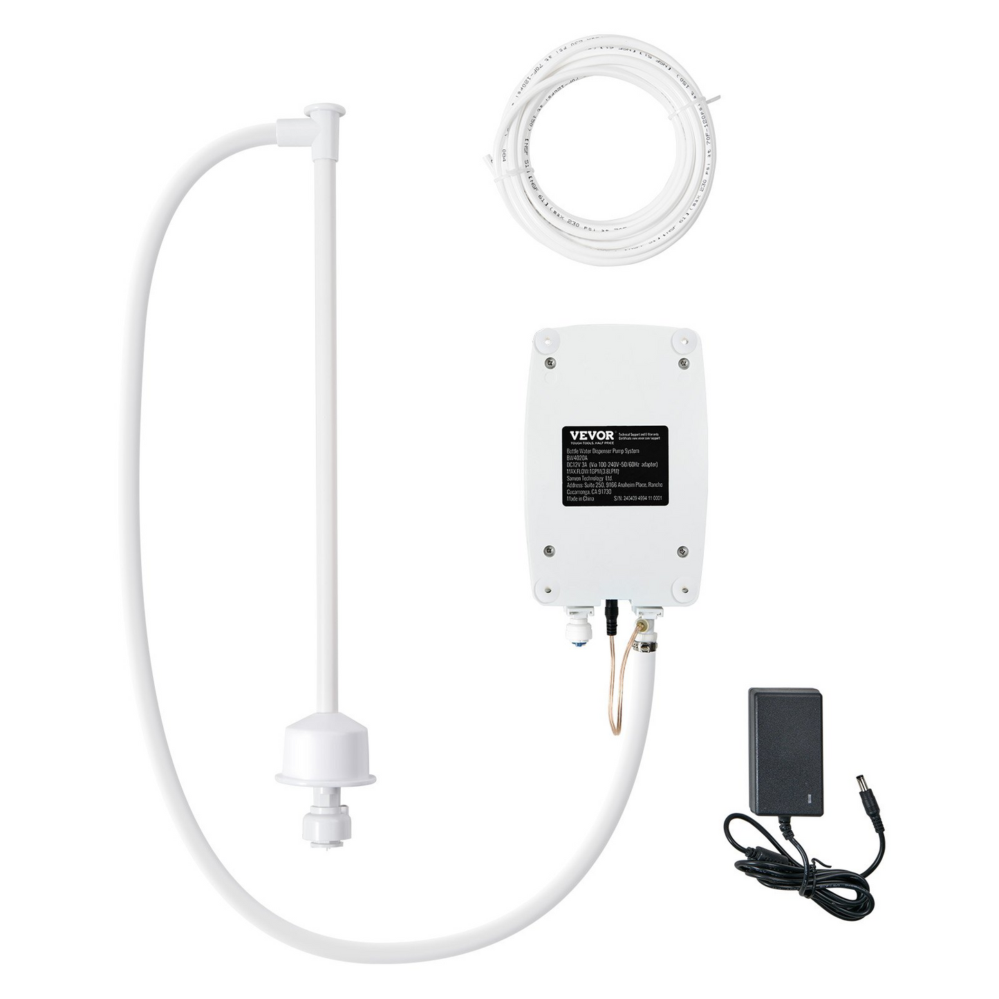 VEVOR Bottled Water Dispenser Pump System , 110V 20ft US Plug High Flow Bottled Water Pump with Single Inlet , Water Dispenser Pump Compatible Use with Coffee/Tea Machines, Ice Makers