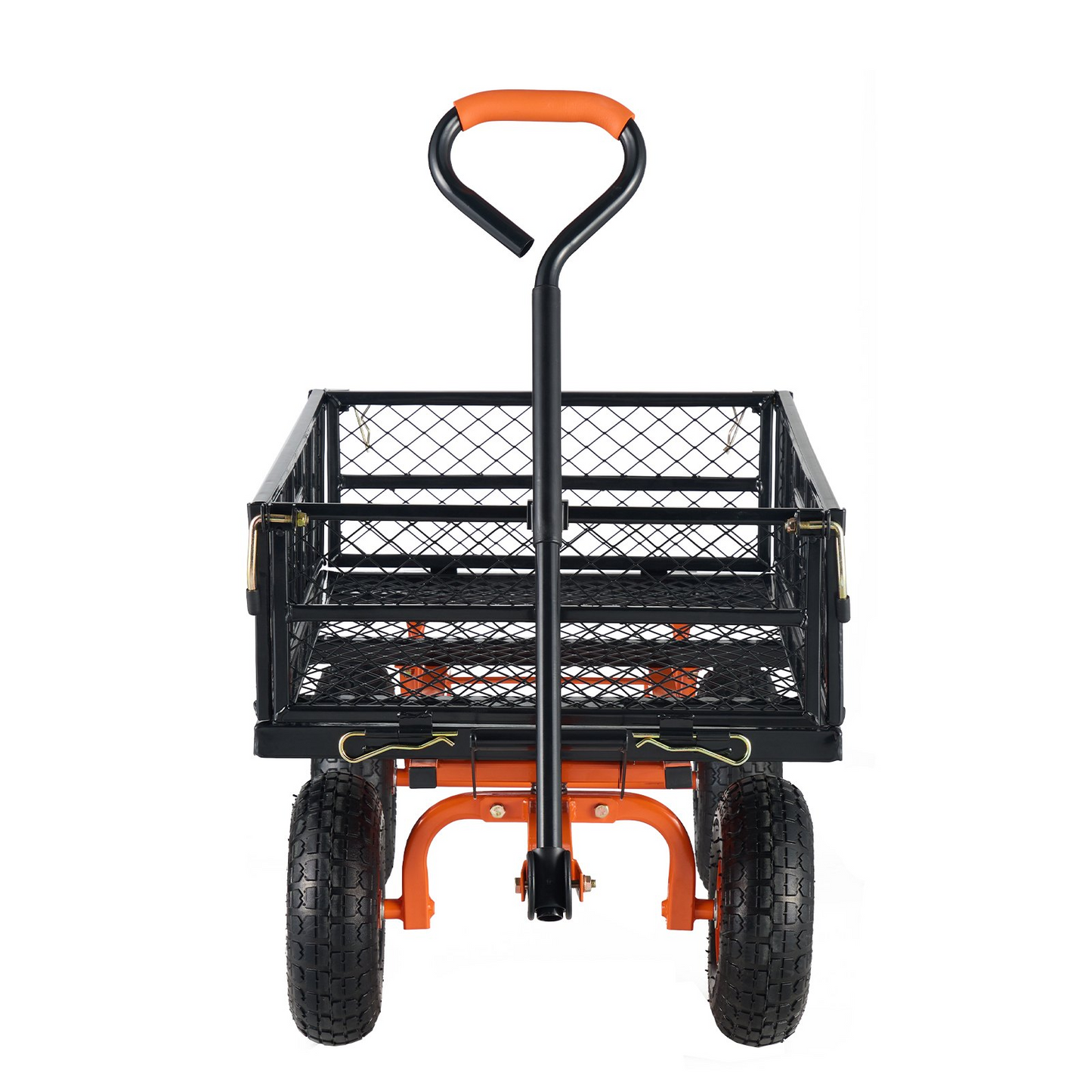 VEVOR Dump Cart, Metal Garden Dump Cart with Easy to Assemble Frame, Dump Wagon with 2-in-1 Convertible Handle, Utility Wheelbarrow 400 lbs Capacity, 10 inch Tires