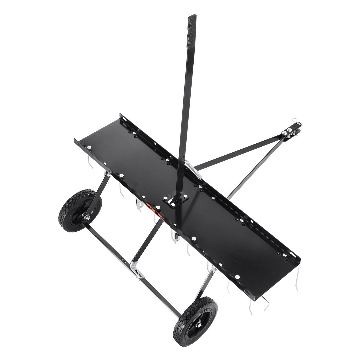 VEVOR Tow Behind Dethatcher, 40-inch Tow Dethatcher with 20 Spring Steel Tines, Lawn Dethatcher Rake for ATV or Mower, Tow Behind Lawn Rake with Lift Handle for Garden Farm Grass