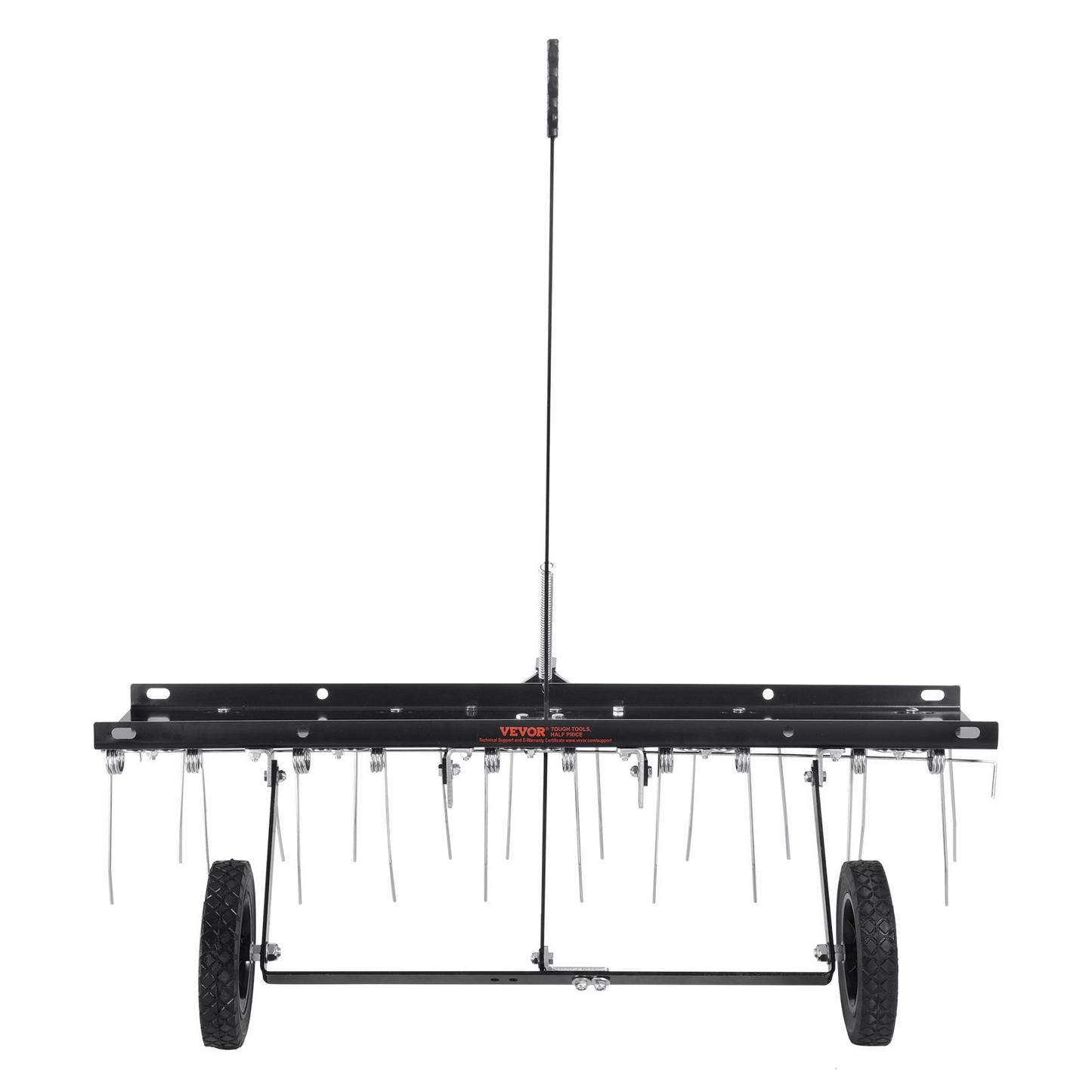 VEVOR Tow Behind Dethatcher, 40-inch Tow Dethatcher with 20 Spring Steel Tines, Lawn Dethatcher Rake for ATV or Mower, Tow Behind Lawn Rake with Lift Handle for Garden Farm Grass