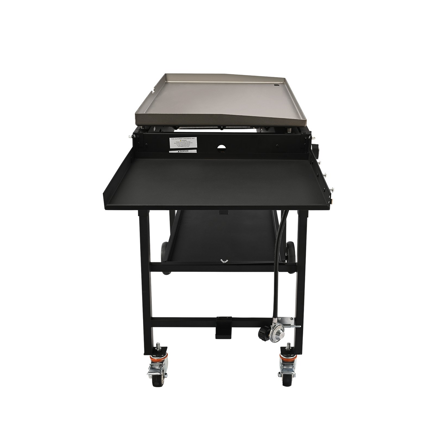 VEVOR Commercial Griddle on Cart, 36" Heavy Duty Manual Flat Top Griddle, Outdoor Cooking Station with Side Shelves, Steel LPG Gas Griddle, 4-Burners Restaurant Portable Grill - 60,000 BTU