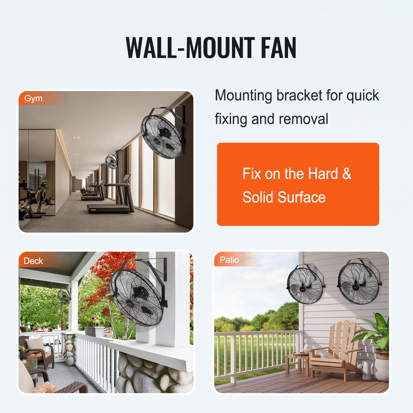 VEVOR Wall Mount Fan, 2 PCS 18 inch Manual 360-Degree Tilt Adjustment, 3-speed High Velocity Max. 4000 CFM Industrial Wall Fan for Indoor, Commercial, Warehouse, Workshop, Basement, Garage