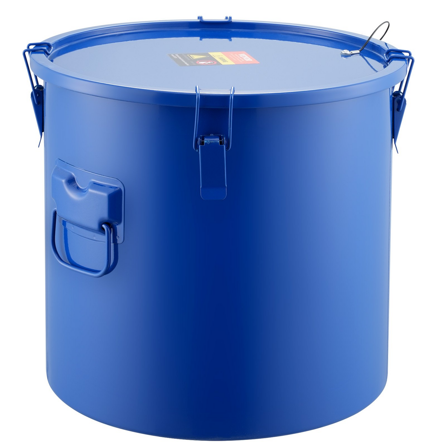 VEVOR Fryer Grease Bucket, 10 Gal Oil Disposal Caddy Carbon Steel Fryer Oil Bucket with Rust-Proof Coating, Oil Transport Container with Lid, Lock Clips, Filter Bag for Hot Cooking Oil Filtering, Blue