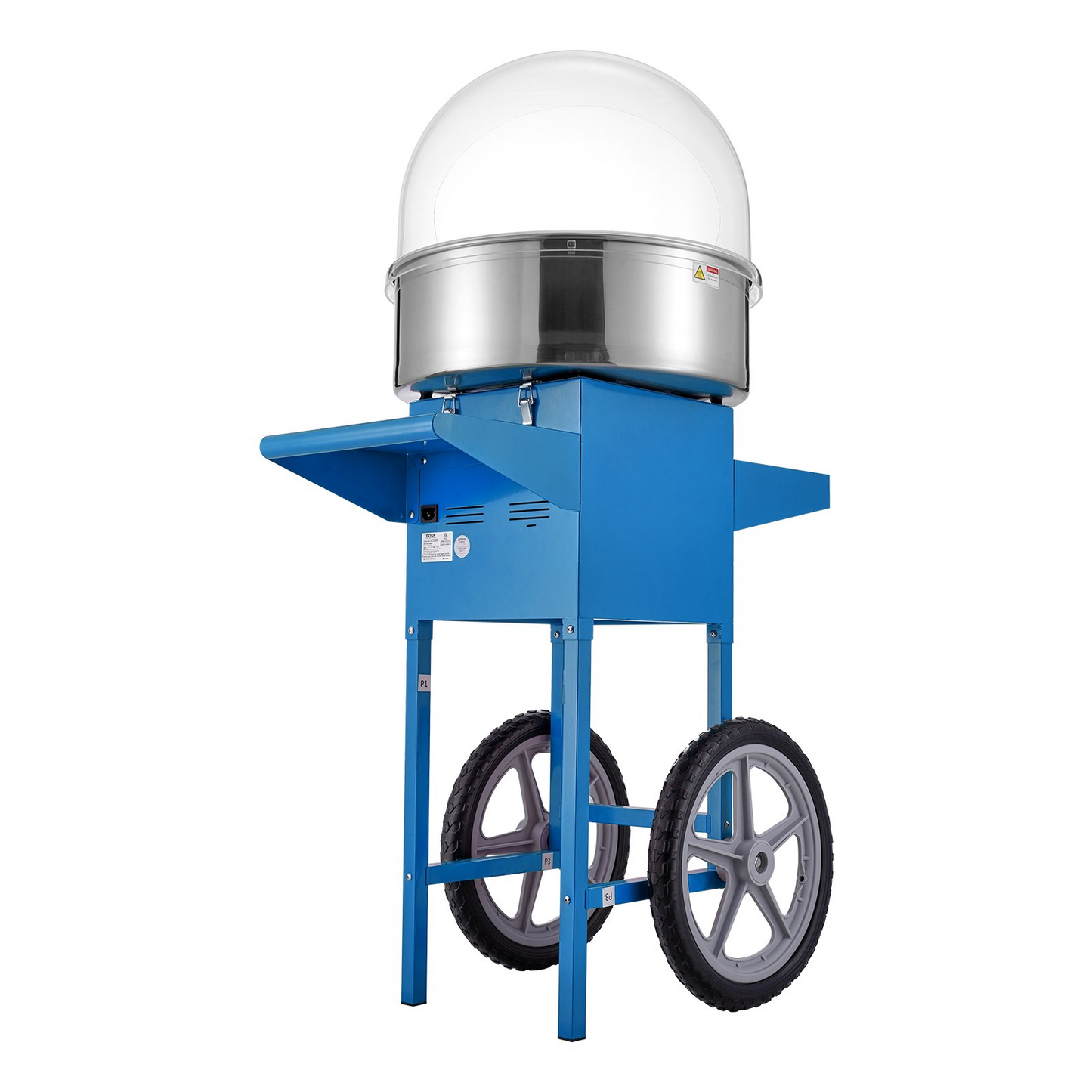 VEVOR Electric Cotton Candy Machine with Cart, 1000W Commercial Candy Floss Maker with Cover, Stainless Steel Bowl, Sugar Scoop and Drawer, Perfect for Home, Kids Birthday, Family Party, Blue