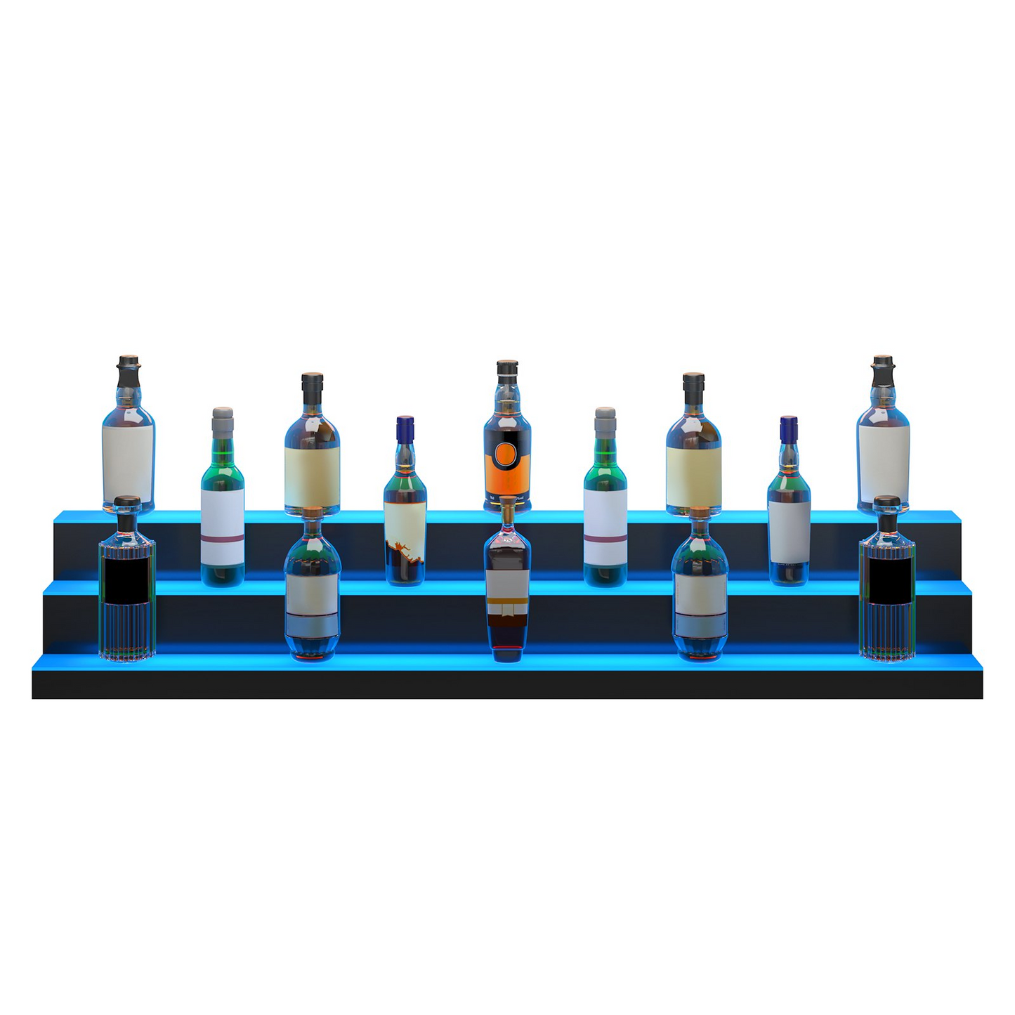 VEVOR LED Lighted Liquor Bottle Display Bar Shelf RF & App Control 60" 3-Step