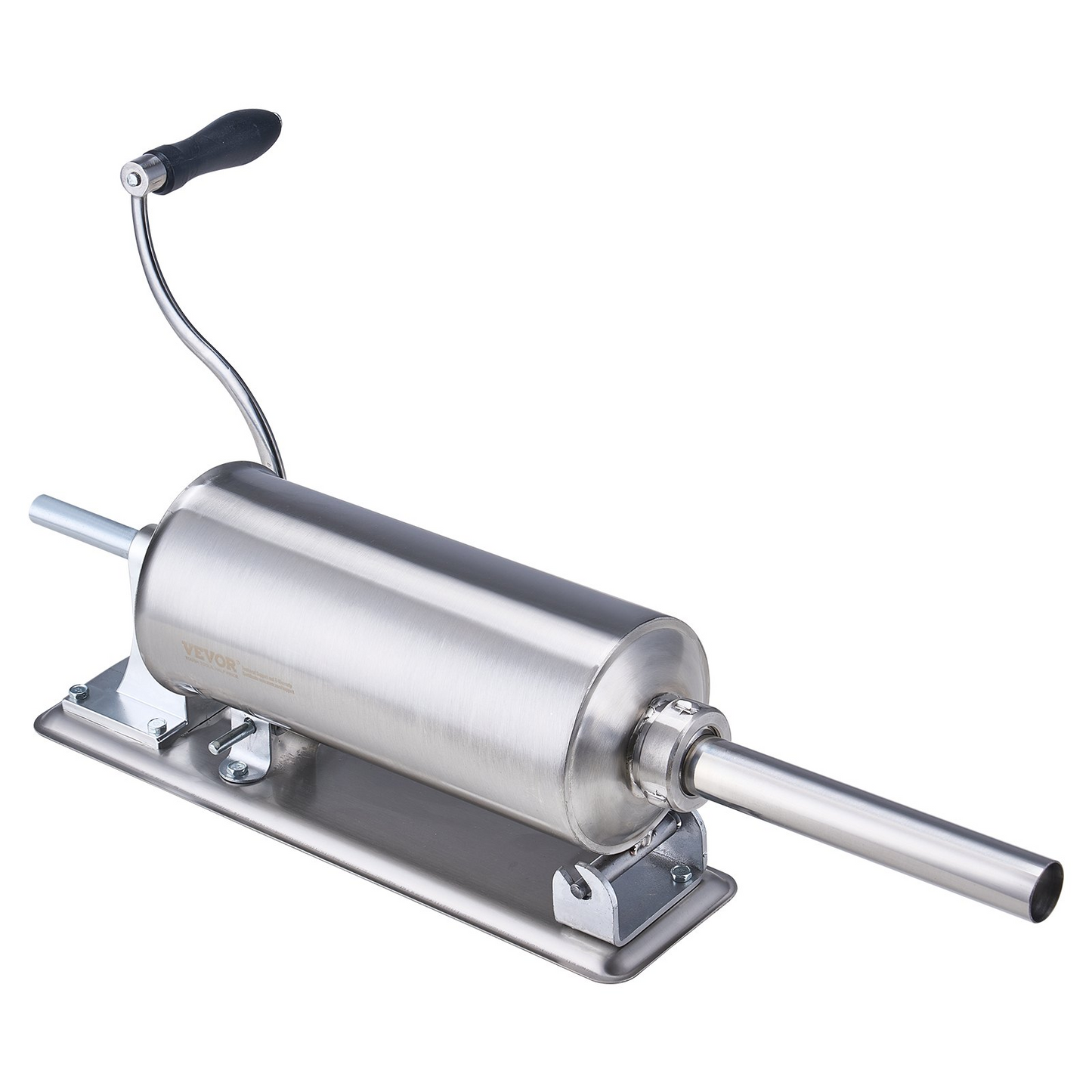 VEVOR Manual Sausage Stuffer, 2.5 L / 6 LBS Horizontal Sausage Machine with U-type Clamp, Made of Food-Grade Stainless Steel, Includes 8 Stuffing Tubes, for Home Kitchen Restaurant Commercial