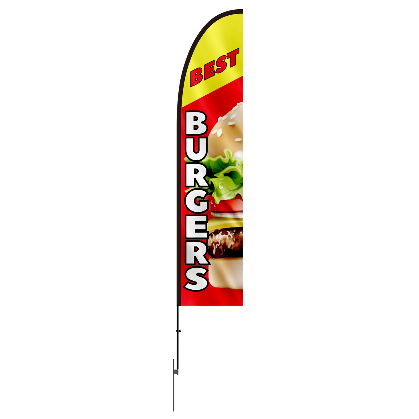 VEVOR Burger Restaurant Advertising Feather Flag Kit Swooper Flag Poles 16.3 FT
