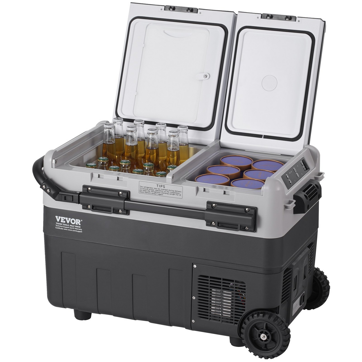 VEVOR Portable Car Refrigerator Freezer Compressor 50 L Dual Zone for Home Car