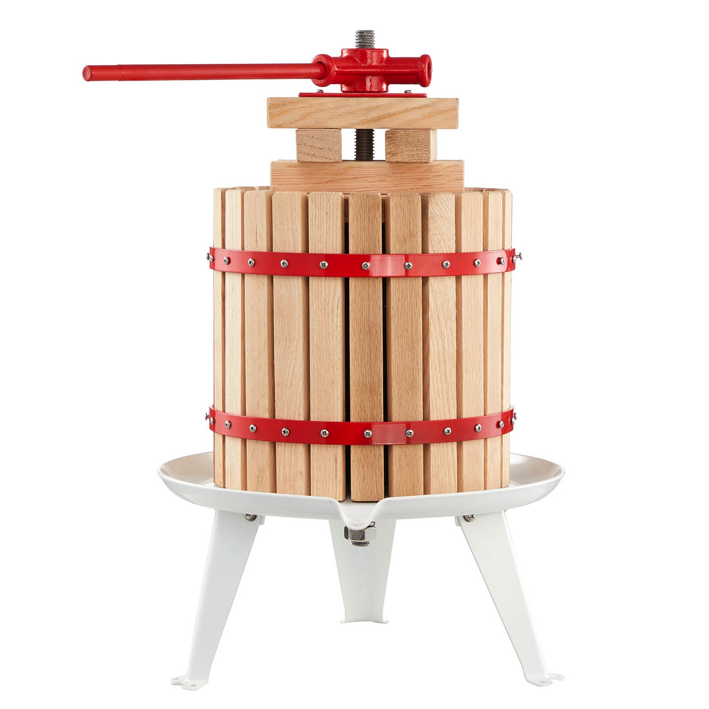 VEVOR Fruit Wine Press Manual Press for Wine Making 3.2 Gal/12L Wood Basket