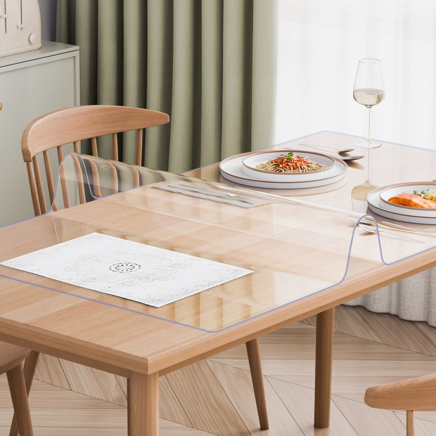 VEVOR PVC Table Protector 40x80 Inch Clear Plastic Desk Protector 2.0mm Thick