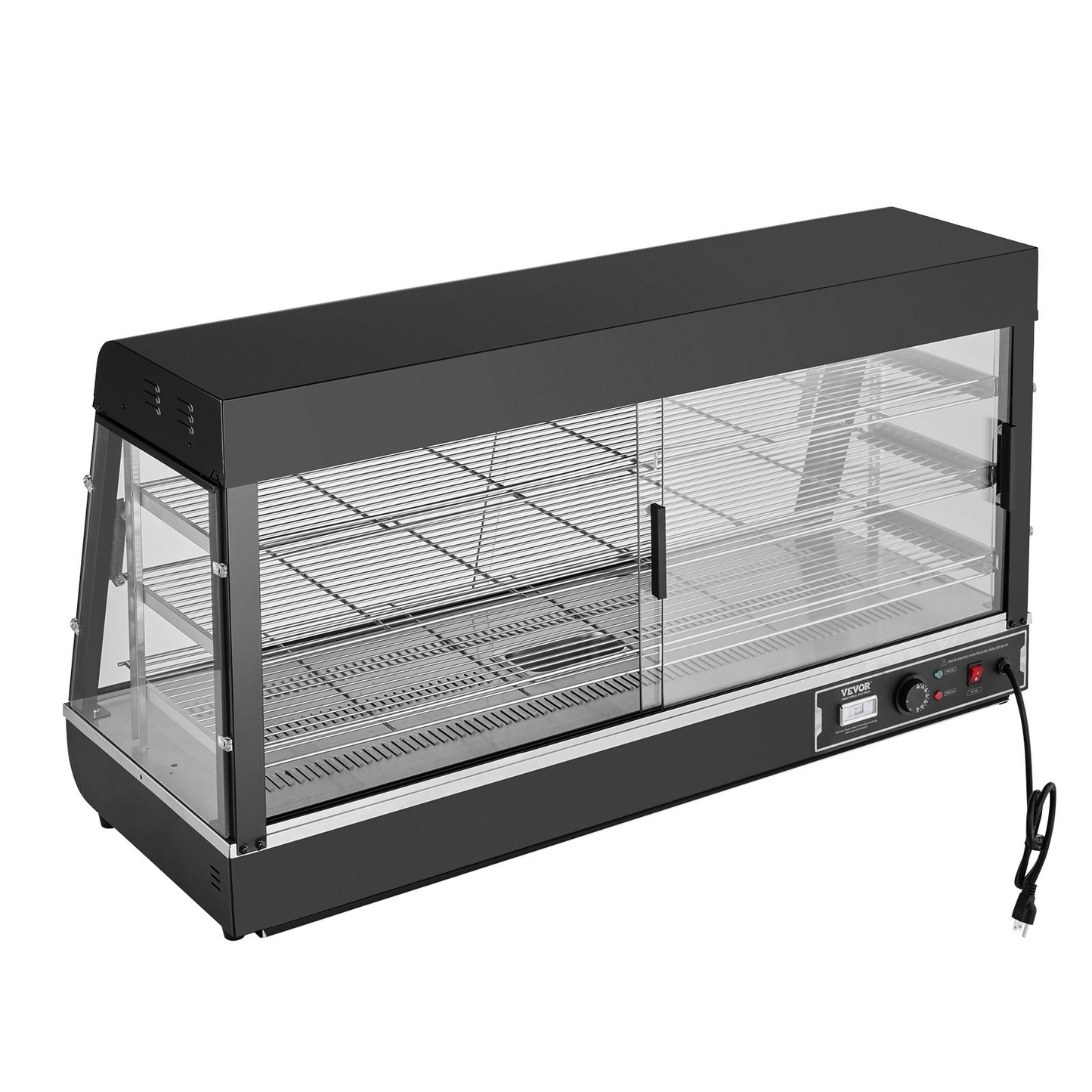 VEVOR 3-Tier Commercial Food Warmer Display Countertop Pizza Cabinet with Light