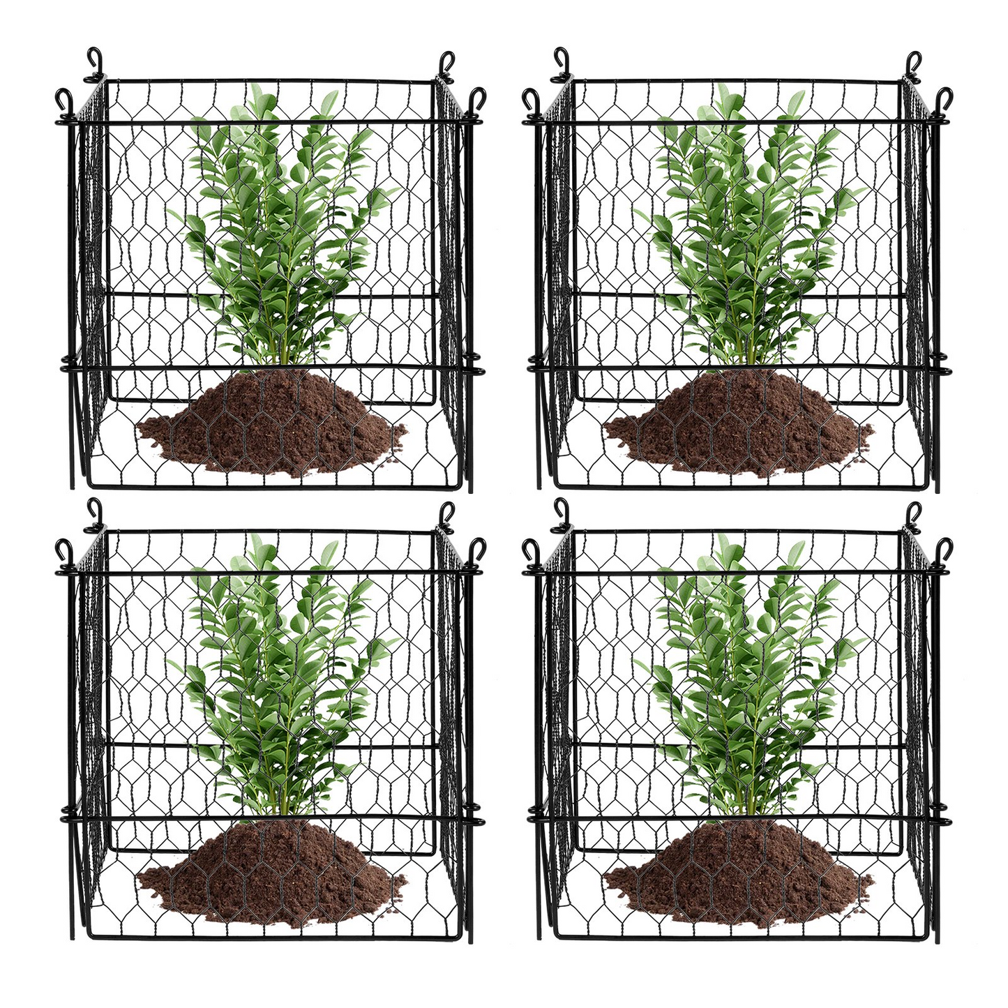 VEVOR 5 Pack Plant Protector from Animals 13.4'' x 13.4'' Metal Plant Cage