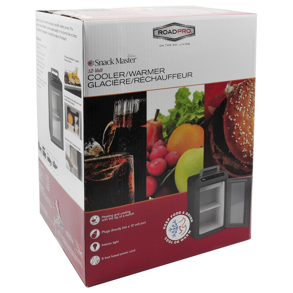 RoadPro RP5653SF 12-Volt Snackmaster Cooler/Warmer Electric Cooler for Truckers Medium Gray