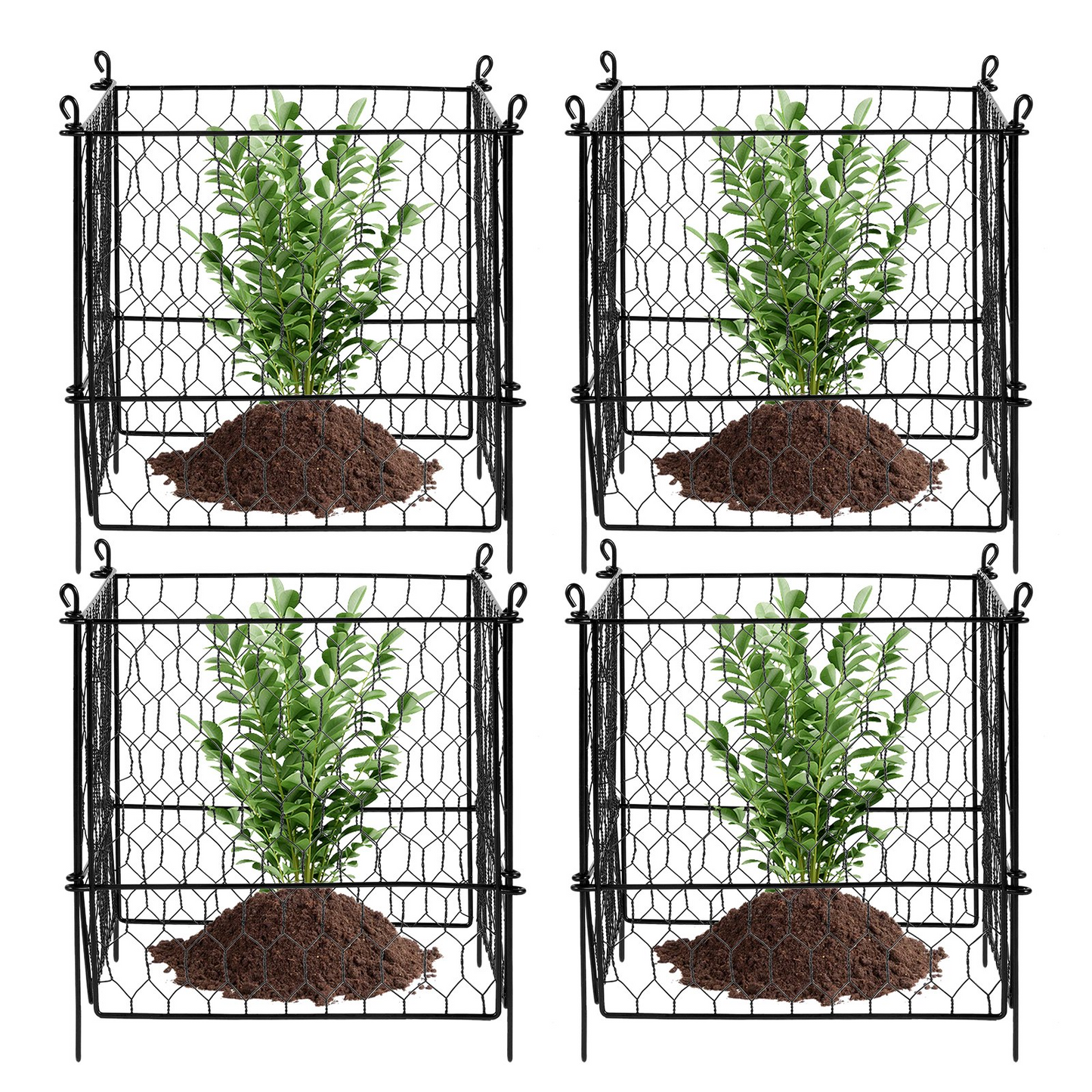 VEVOR 5 Pack Plant Protector from Animals 13.4'' x 13.4'' Metal Plant Cage