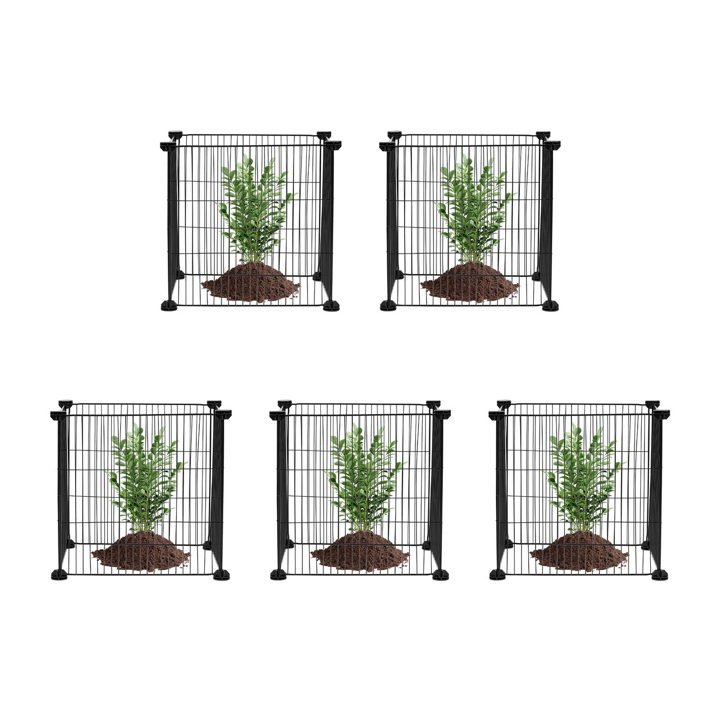 VEVOR 5 Pack Plant Protector from Animals 15.35'' x 15.35'' Metal Plant Cage