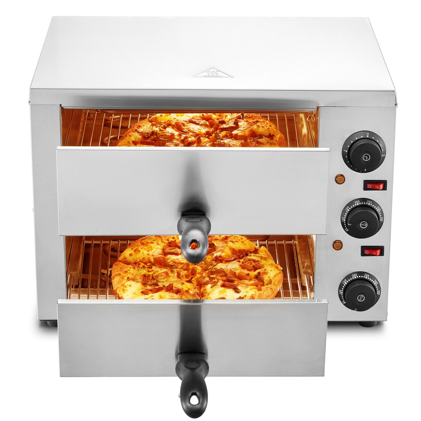 VEVOR Electric Countertop Pizza Oven 12" Adjustable Temperature 0-120Min Timer