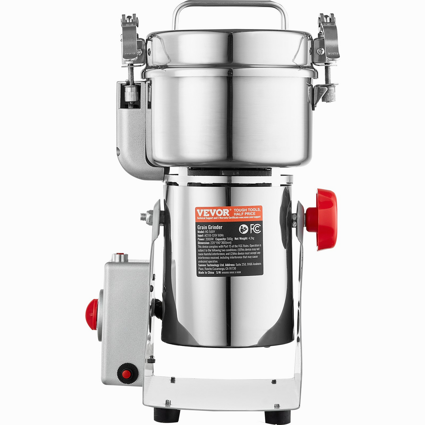 VEVOR 500g Commercial Spice Grinder Electric Grain Mill Grinder High Speed