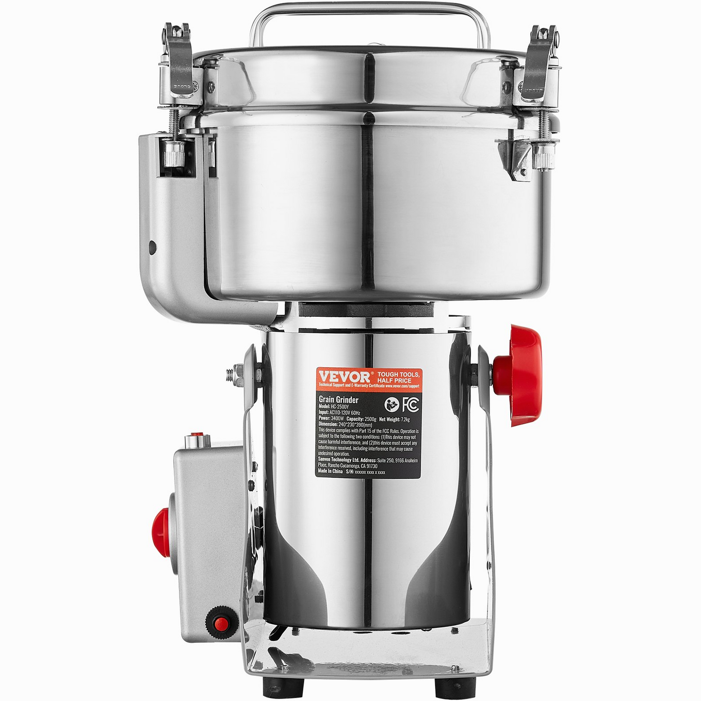 VEVOR 2000g Commercial Spice Grinder Electric Grain Mill Grinder High Speed