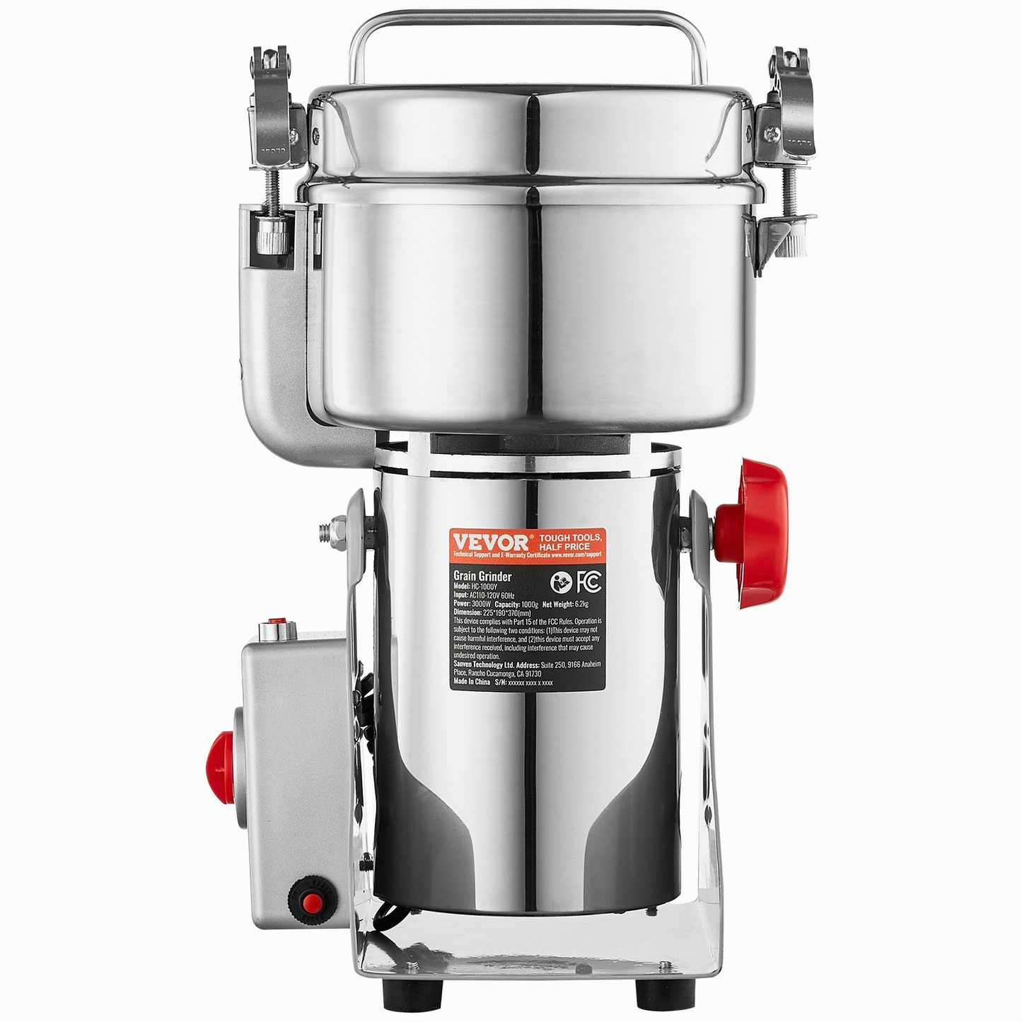 VEVOR 1000g Commercial Spice Grinder Electric Grain Mill Grinder High Speed