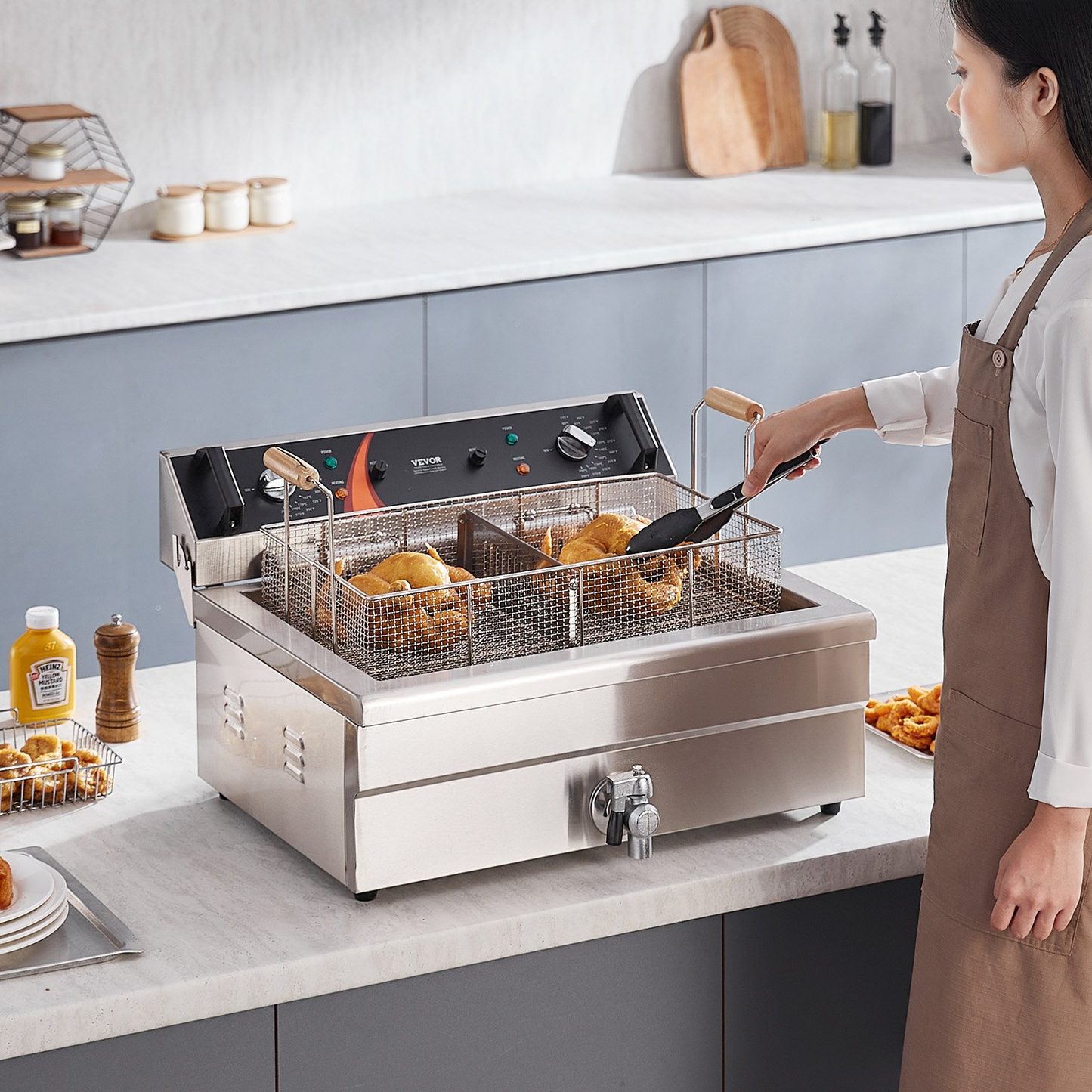 VEVOR Commercial Electric Deep Fryer Countertop Deep Fryer 3000W 30.6Qt / 29L