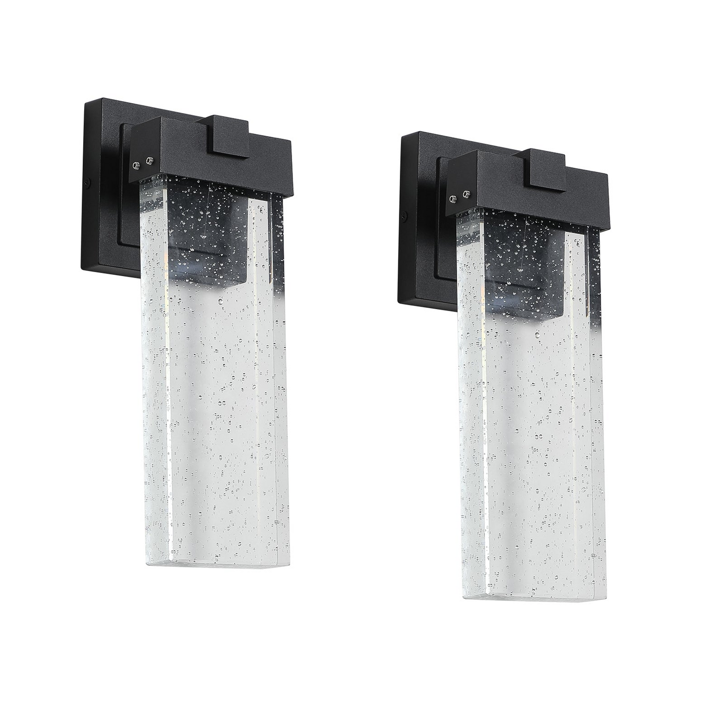 Outdoor waterproof transparent LED crystal wall lamp Supports multiple types of light bulbs (2 packs) with light sense