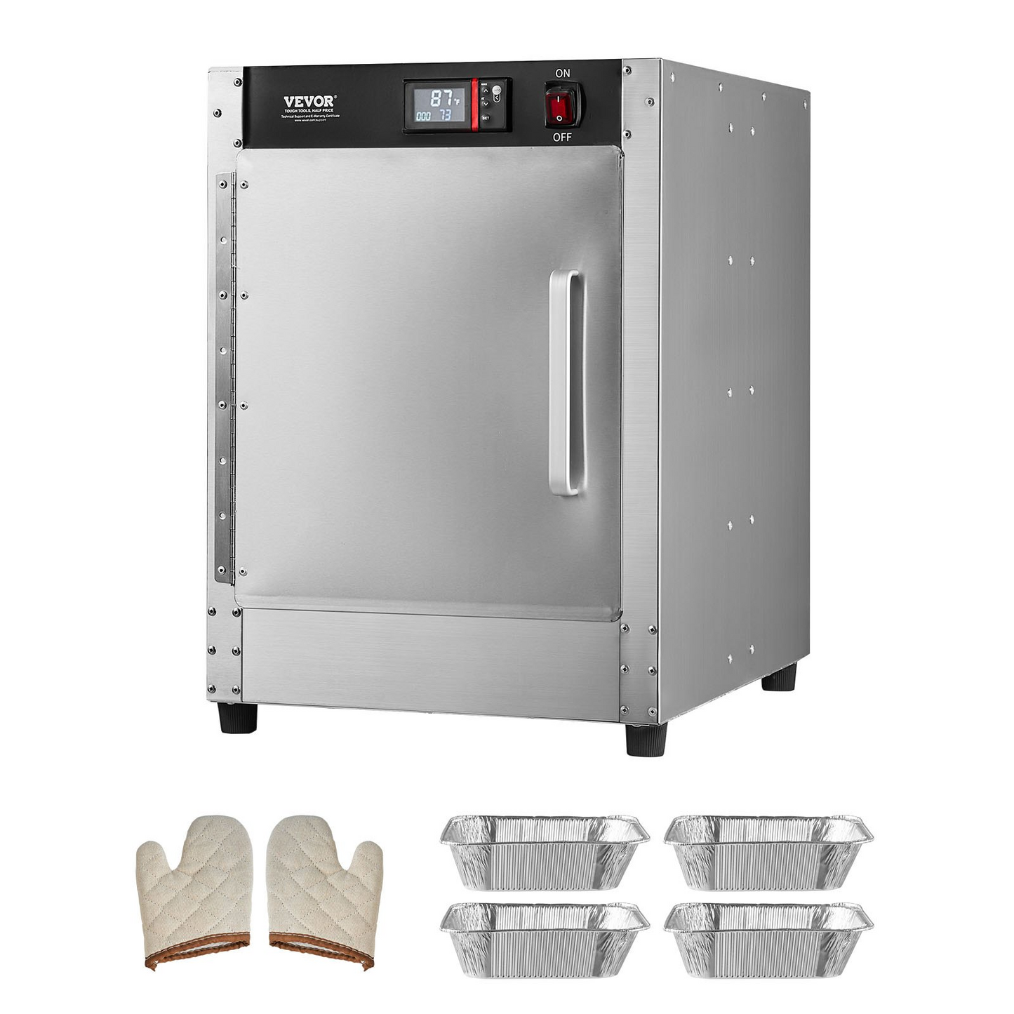 Hot Box Food Warmer 4-Tier Concession Warming Cabinet with Water Tray for Pizza