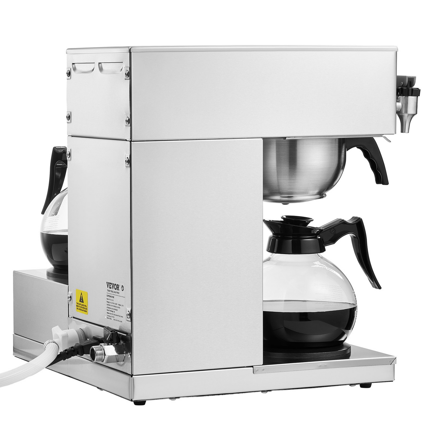 12 Cups Commercial Drip Coffee Maker with 3 Glass Carafes and 3 Warmers Office
