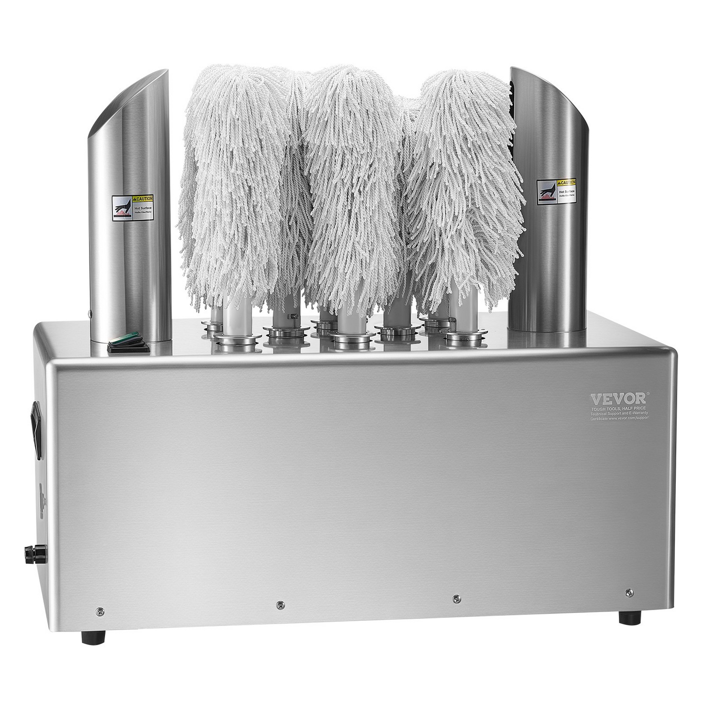 VEVOR Wine Glass Polisher 8-Brush Polishing Machine 660Cups/H for Bar Restaurant