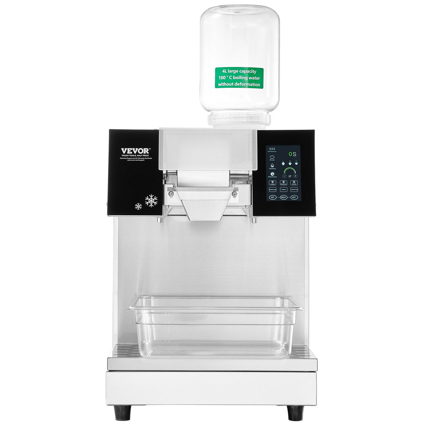 Commercial Snowflake Ice Machine 507LBS/24H Stainless Steel for Ice Cream