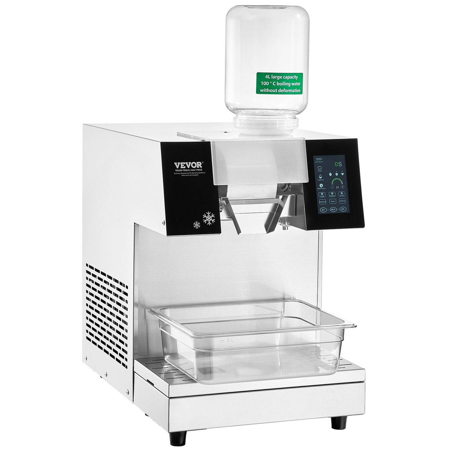 Commercial Snowflake Ice Machine 507LBS/24H Stainless Steel for Ice Cream