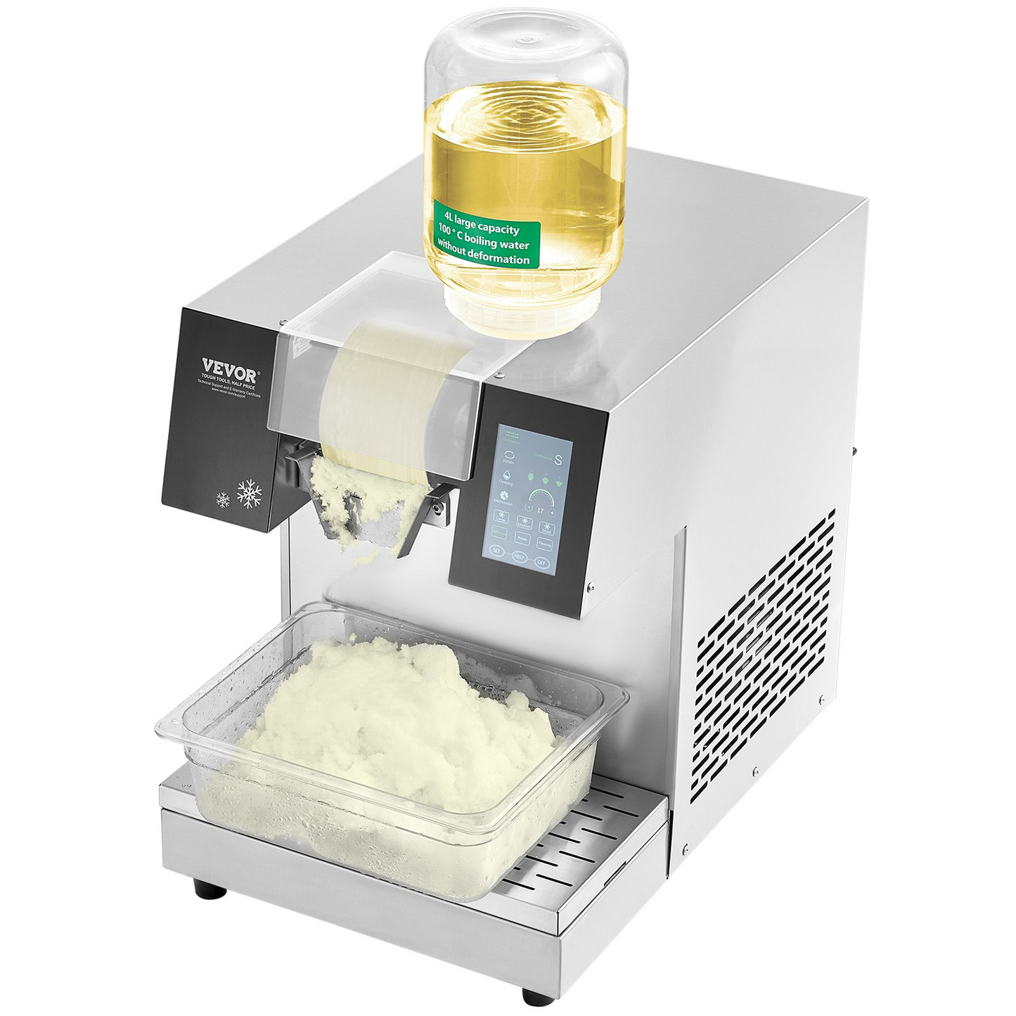 Commercial Snowflake Ice Machine 507LBS/24H Stainless Steel for Ice Cream