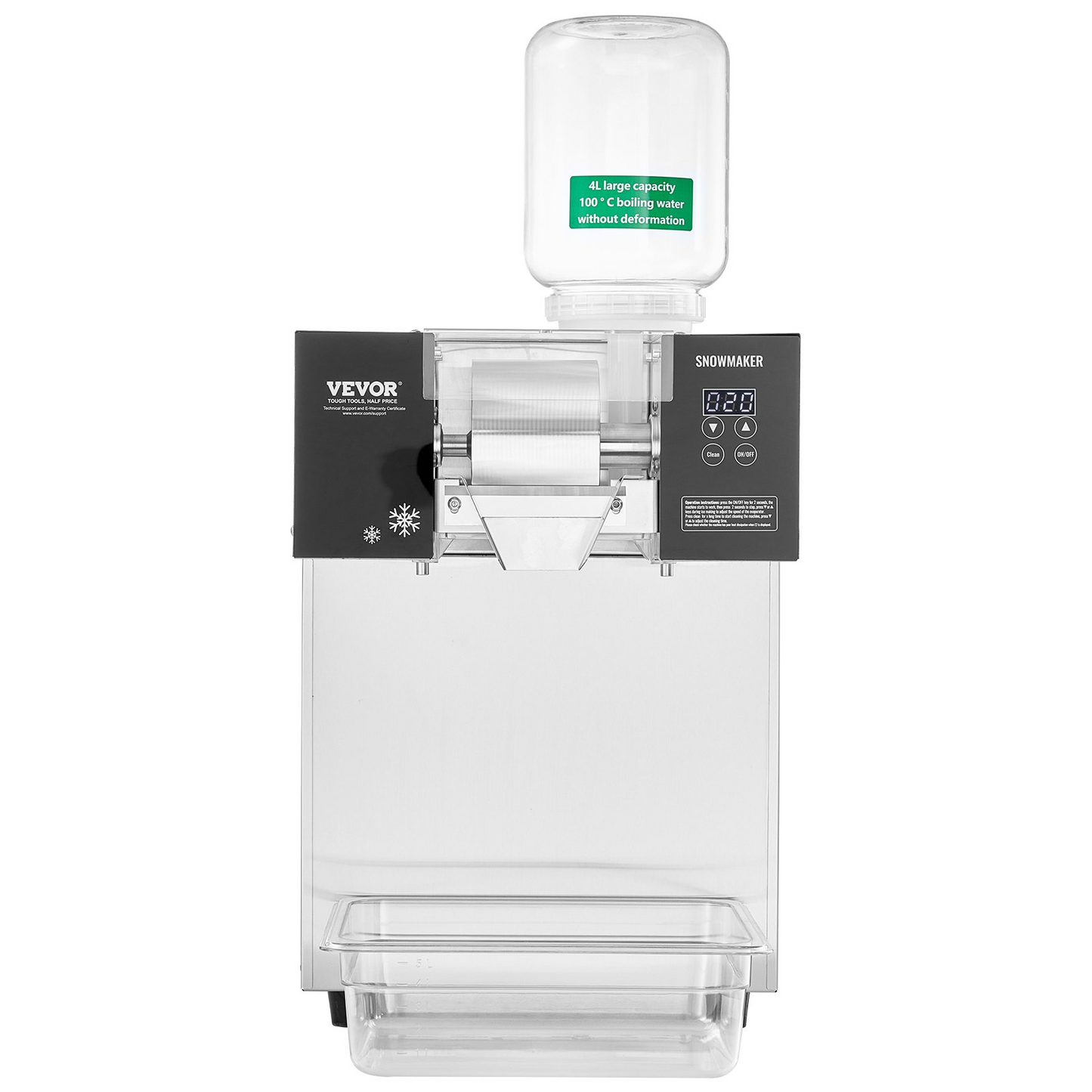 Commercial Snowflake Ice Machine 385LBS/24H Stainless Steel for Ice Cream